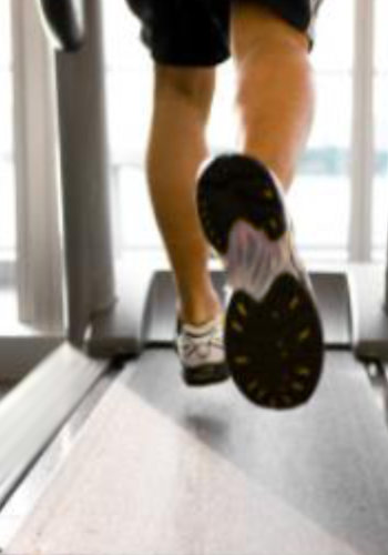Photo of someone running on a treadmill