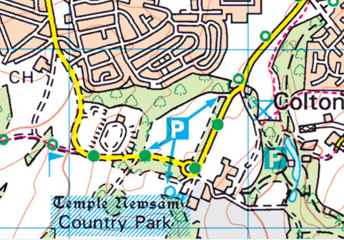 image showing a map covering built up areas and parkland