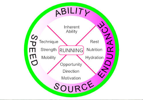 diagram showing the relationship of ability, speed, endurance and support mechanisms